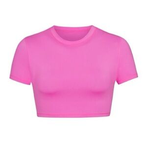 SKIMS Fits Everybody Super Cropped T-Shirt - Neon Orchid Crop Top